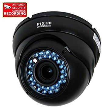 VideoSecu 1/3" Pixim WDR Vandal Dome Security Camera Infrared Outdoor Day Night Varifocal CCTV Zoom 690TVL 4-9mm Lens Home Surveillance with bonus Warning Sticker VD70H WD3