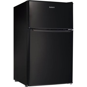 Galanz 3.1 cu ft Compact Refrigerator | Adjustable Thermostat Control, Black