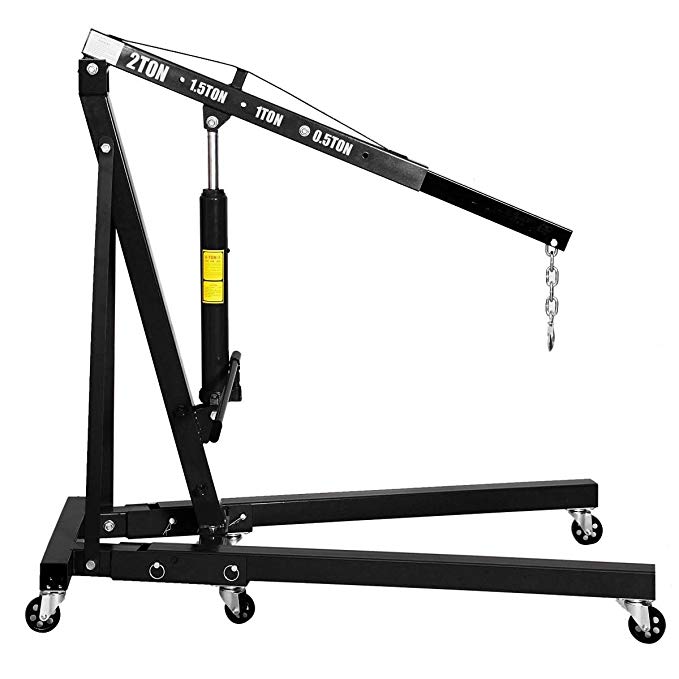 Goplus 2 TON 4000 lb Engine Hoist Cherry Picker Shop Crane Lift Black