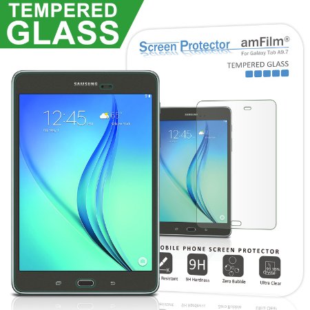 amFilm Galaxy Tab A 97 Tempered Glass Screen Protector 033mm 25D for Samsung Galaxy Tab A 97 inch 2015 1-Pack