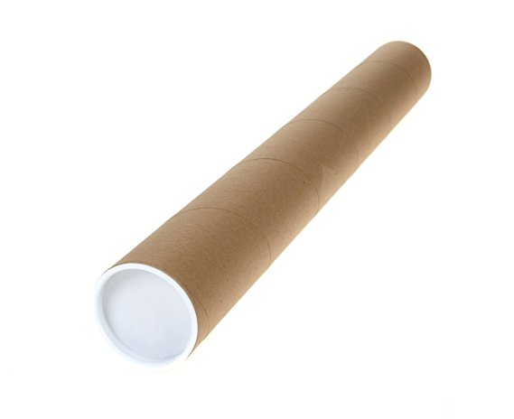 10 - 2" X 36" Cardboard Mailing Shipping Tubes w/ End Caps
