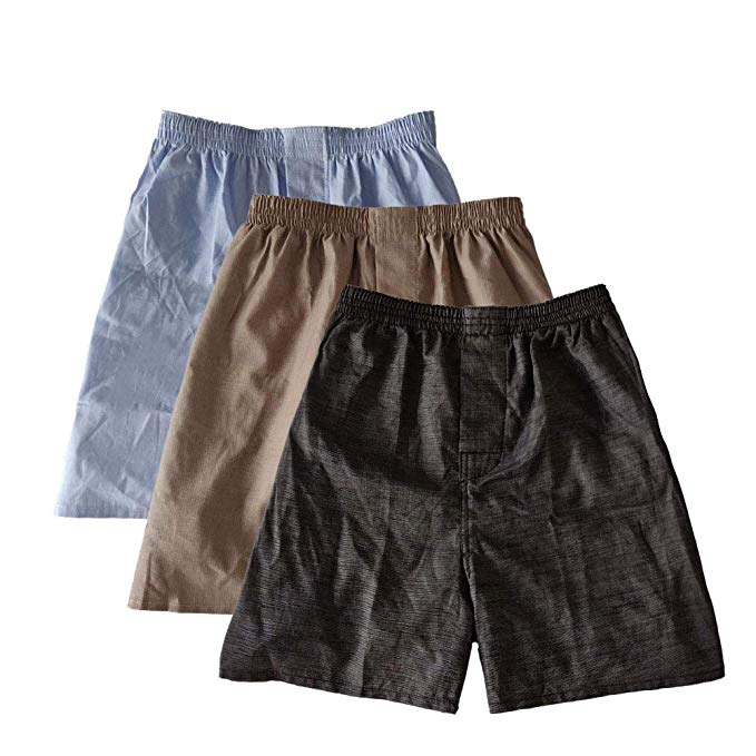 Pau1Hami1ton 1/3 Pack Men's Woven Boxer Shorts Cotton Trunks Button Plaid Briefs Checkered Underwear Multipacks B-01X