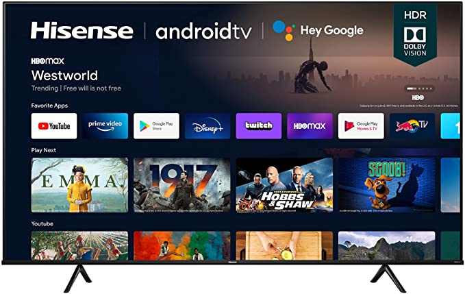 Hisense 75A6G 75-Inch 4K Ultra HD Android Smart TV with Alexa Compatibility (2021 Model)