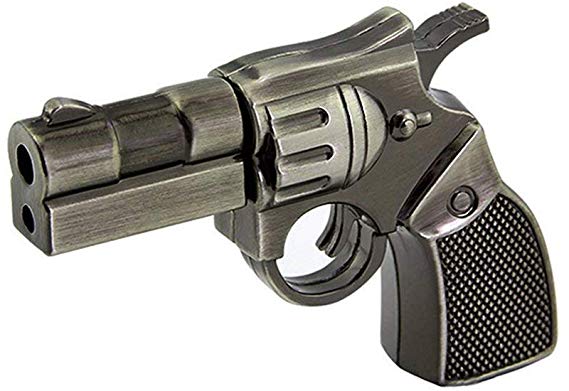 32GB USB 2.0 Flash Drive Cool Metal Revolver Gun Shape Pen Drive Pistol Thumb Drive Memory Stick U Disk Gift