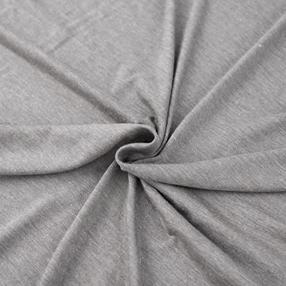 FabricLA Cotton Spandex Jersey Fabric 12 oz - Solid Colors (2 Yards, Heather Grey)