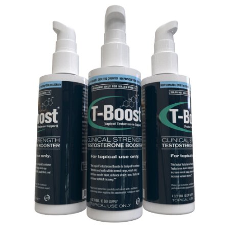 T-Boost - Testosterone Cream - Best Testosterone Booster for Men, 4oz (Best Muscle Building Supplements)