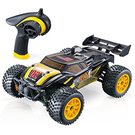 GPTOYS S607 All Terrain Remote Control Car - Splash Resistant, Fast 4 X 4 Off Road Electric RC Truggy, Hobby Grade 1/24 Scale - Best Gift for Boys & Girls and Even Adults
