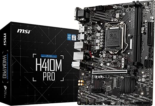 MSI H410M-PRO ProSeries Motherboard (mATX, 10th Gen Intel Core, LGA 1200 Socket, DDR4, M.2 Slot, USB 3.2 Gen 1, 2.5G LAN, D-SUB/DVI/HDMI)