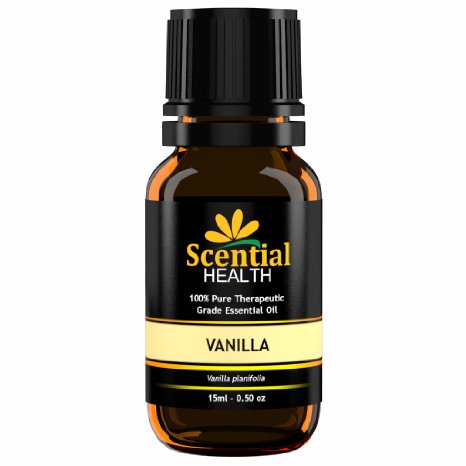 Vanilla Essential Oil BIG 15ml (.5oz) By Scential Health - 100% Certified Pure Therapeutic Grade Essential Oil With No Fillers, Bases, Additives OR Carrier Oils