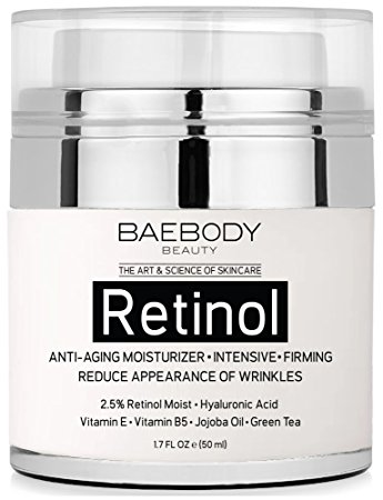 Baebody Retinol Moisturizer Cream for Face and Eye Area - With Retinol, Hyaluronic Acid, Vitamin E. Anti Aging Formula Reduces Look of Wrinkles, Fine Lines. Best Day and Night Cream. 1.7 Fl. Oz.