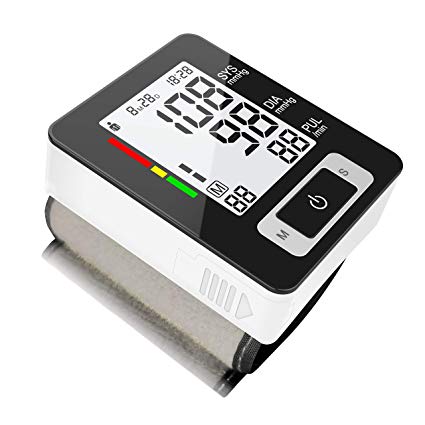 Automatic Wrist Blood Pressure Monitor, Digital BP Monitor Cuff, 90 Readings Memory Function, Large Screen with Clinically Accurate and Fast Reading with FDA Approved