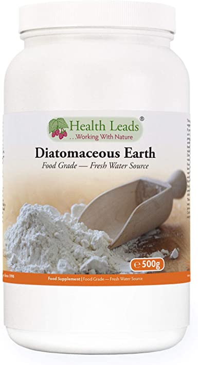 Diatomaceous Earth Powder 500g (Pure Fresh Water Sourced Food Grade) 100% Natural, Non-GMO, Magnesium Stearate Free & No additives or fillers, Carefully sourced Ingredients, Manufactured in Wales
