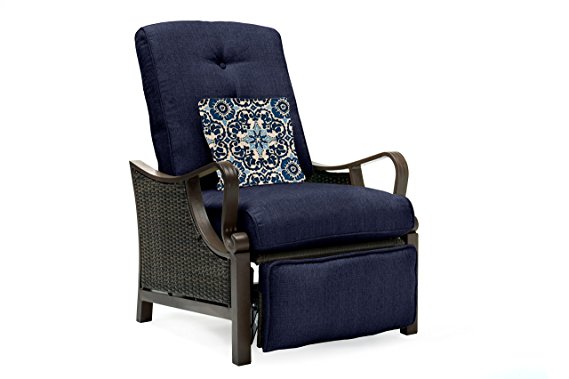 Hanover Outdoor Ventura Outdoor Luxury Recliner, Navy Blue