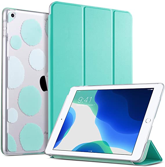 ULAK iPad 7th Generation Case, iPad 10.2 2019 Case, Slim Lightweight Trifold Smart Shell with Translucent Frosted Back Auto Sleep/Wake Premium Shockproof Cover for iPad 10.2 inch, Mint