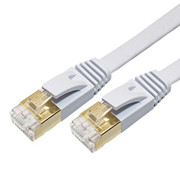 Cat 7 Ethernet Cable 50 Ft, CAT7 RJ45 Patch Flat LAN Network Cable