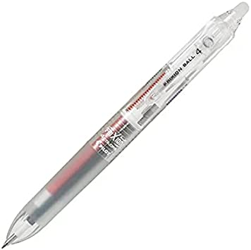 Pilot FriXion Ball 4, Erasable Ballpoint Pen, 4 Color Gel Ink Multi-Pen, 0.38mm, Clear body (LKFB-80UF-NC)