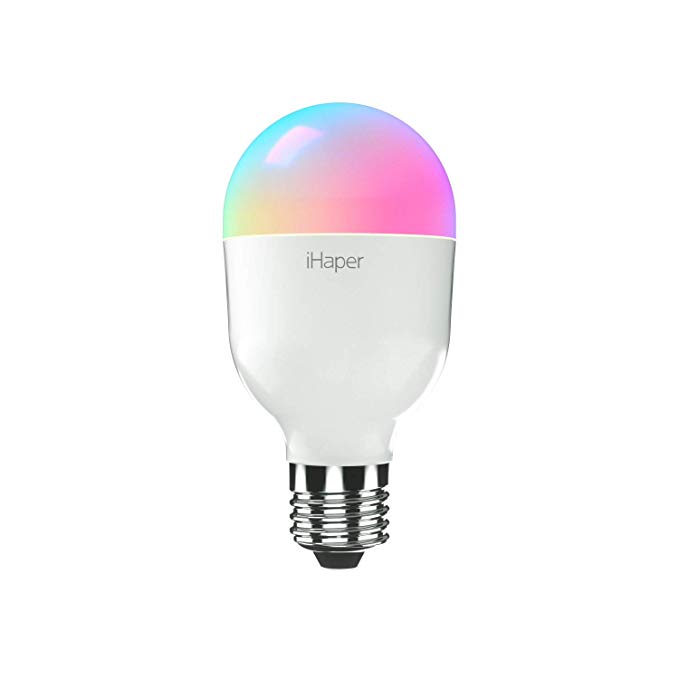 iHaper B1 Smart Light Bulb - Apple HomeKit Bulb, E26 WiFi LED Light Bulb, 16 Million Colors, Dimmable, No Hub Required, Support Amazon Alexa, and Google Assistant (Only for iOS)