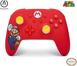 PowerA Wireless Controller for Nintendo Switch - OLED Model, Nintendo Switch and Nintendo Switch Lite - Mario Joy, Gamepad, Game Controller, Bluetooth Controller