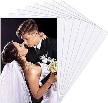 Hotop 8 Pieces Sublimation Aluminum Photo Sign Metal Blank Photo Board Sublimation Picture Panel Wall Art Aluminum Plate for Wedding DIY Printing Bedroom Living Room, White(12 x 8 Inch)