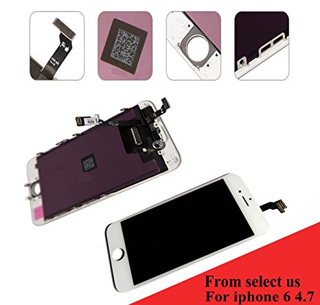 For Iphone 6 (4.7 inch) (A1549, A1586, A1589) screen replacement LCD screen digitizer Assembly Touch screen front glass white