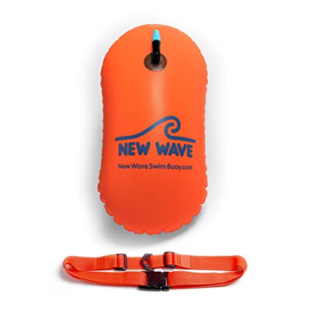 New Wave Swim Bubble for Open Water Swimmers and Triathletes - Be Bright, Be Seen & Be Safer with New Wave while Swimming Outdoors with this Safety Swim Buoy Tow Float