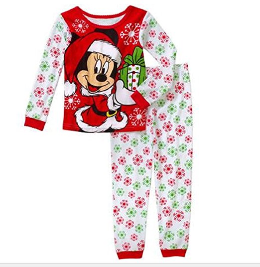Disney Minnie Mouse Girls Christmas Holiday Baby Toddler Girls Pajamas