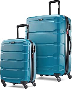 Samsonite Omni Pc Hardside Expandable Luggage with Spinner Wheels, Caribbean Blue, 2-Piece Set (20/28)