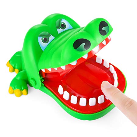 Crocodile Dentist - Dinosaur bite finger game Novelty toy For Kids - 1 to 4 Players - Ages 4 and Up