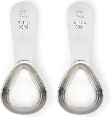 Premium Coffee Scoop (Set of 2) - 2 Tablespoon (Tbsp) - The Best Stainless Steel Measuring Spoons for Coffee, Tea, and More