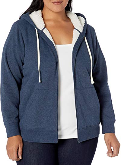 Amazon Essentials Women's Plus Size Sherpa-Lined Full-Zip Hoodie