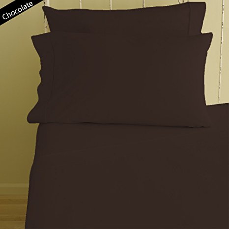 Egyptian Bedding 1000-Thread-Count Egyptian Cotton 1000TC Sheet Set, King, Chocolate Solid 1000 TC