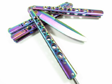 Icetek Sports 5 Multicolored Practice Balisong Butterfly Knife Trainer