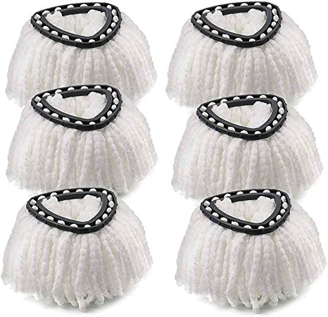 BBT BAMBOOST Mop Head Replacement Fit for OCedar Microfiber Easywring Spin Mop Refill - 6 Pack