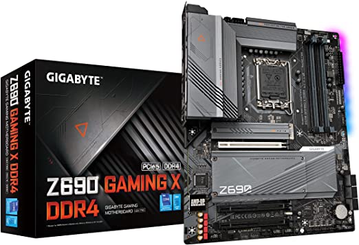 GIGABYTE Z690 Gaming X DDR4 (LGA 1700/ Intel Z690/ ATX/ DDR4/ Quad M.2/ PCIe 5.0/ USB 3.2 Gen2X2 Type-C/ 2.5GbE LAN/Gaming Motherboard)