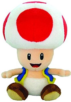 Nintendo Official Super Mario Toad Plush, 6"