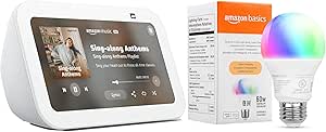 Echo Show 5 with Amazon Basics Smart Color Bulb