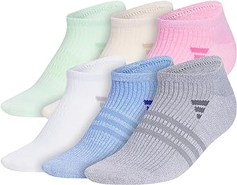 adidas Women's Superlite 3.0 No Show Athletic Socks (6-Pair) Low-Profile Fit with Targeted Padding and Arch Compression