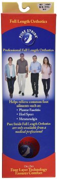 PURE STRIDE Full Length Orthotics MEN 10-105  WOMEN 12-125 Professional Arch Supports