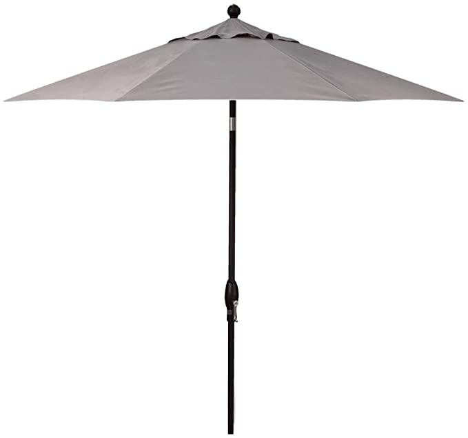 Treasure Garden 9-Foot (Model 810) Deluxe Auto-Tilt Market Umbrella with Black Frame and Obravia2 Fabric: Boulder