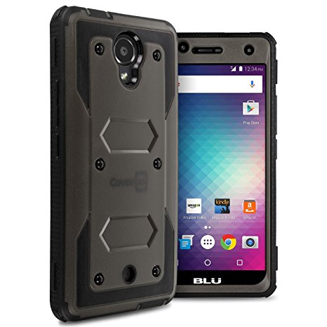 BLU R1 HD Case, CoverON® [Tank Series] Tough Hybrid Hard Armor Protective Phone Cover Case For BLU R1 HD - Gunmetal Gray