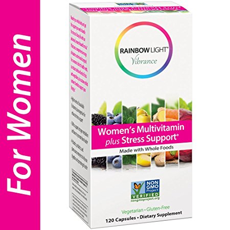 Rainbow Light Vibrance Women's Multivitamin Plus Stress Support, Made with Whole Foods, 120 Count