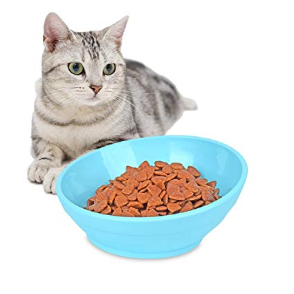 PERSUPER Slanted Dog Bowl Cat Food Bowl - Tilt Pet Dog Feeder Cat Water Bowl with No Spill Wide Mouth Anti-skid Dog Food Cat Bowl Pet Sterile Tableware Supplies