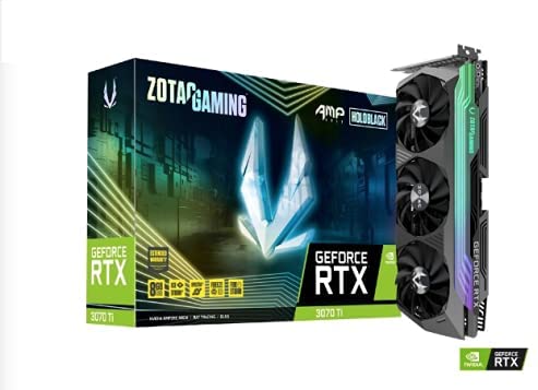 ZOTAC Gaming GeForce RTX 3070 Ti AMP Holo 8GB GDDR6X 256-bit 19 Gbps PCIE 4.0 Gaming Graphics Card, HoloBlack, IceStorm 2.0 Advanced Cooling, Spectra 2.0 RGB Lighting, ZT-A30710F-10P