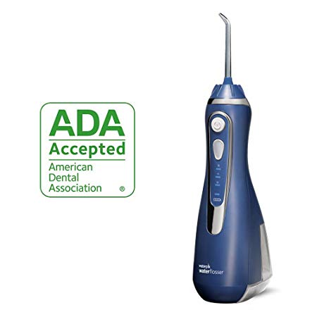 Waterpik Cordless Water Flosser Rechargeable Portable Oral Irrigator For Travel And Home – Cordless Advanced, WP-563 Classic Blue