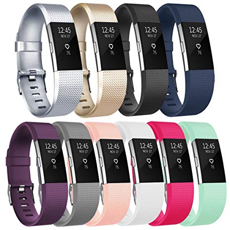 Vancle Replacement Bands for Fitbit Charge 2, 10 Pack