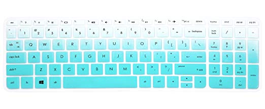 Keyboard Cover Skins for 15.6" HP Pavilion 15-ab 15-ac 15-ae 15-af 15-an 15-ak 15-as 15-au 15-ay 15-ba 15-bc 15-bk Series, HP Envy x360 m6-ae151dx m6-p113dx m6-w, HP OMEN 15-ax (Ombre Mint Blue)
