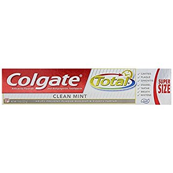 Colgate Total Fluoride Toothpaste, Clean Mint, 7.80 oz ( Packs of 6)