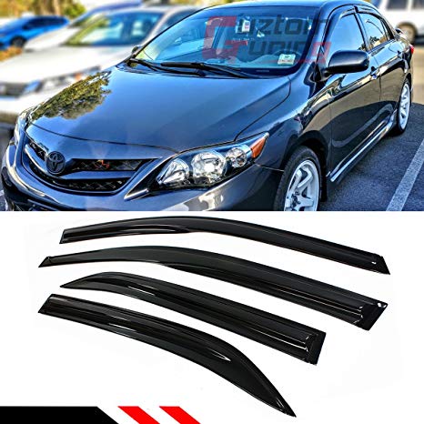 Cuztom Tuning JDM 3D STYLE SMOKED WINDOW VISOR VENT SHADE FOR 2009-2013 TOYOTA COROLLA