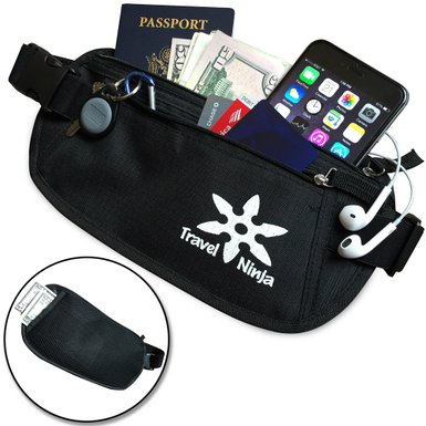 2-in-1 Travel Ninja RFID Money Belt w/ Secret Hidden Back Pocket