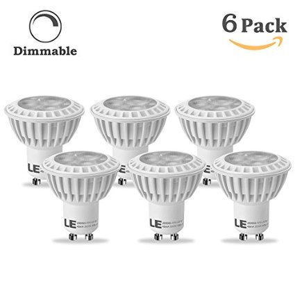 LE 6 Pack Dimmable 5W MR16 GU10 LED Light Bulbs 50W Halogen Bulbs Equivalent 400lm 38 Spot Beam Angle Warm White 3000K Recessed Lighting Track Lighting Spotlight